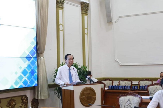 Phó Chủ tịch UBND TPHCM Lê Thanh Liêm phát biểu tại hội thảo. (Ảnh: Sở KH&CN)