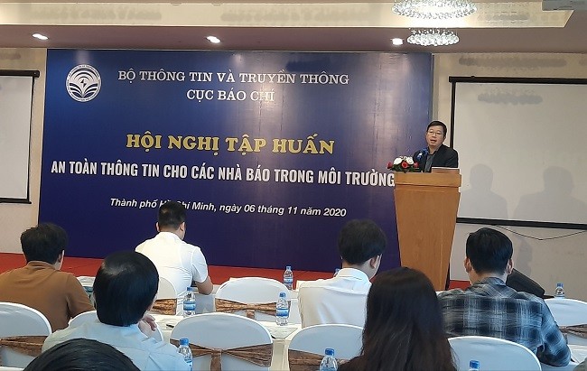 Ông Nguyễn Thanh Lâm - Cục trưởng Cục Báo chí, Bộ TT&TT chia sẻ tại hội nghị.