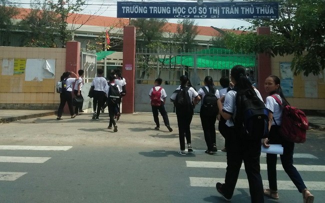 Trường THCS Thị trấn Thủ Thừa- Thủ Thừa, Long An nơi xảy ra vụ việc ( Ảnh: Lê Đức)