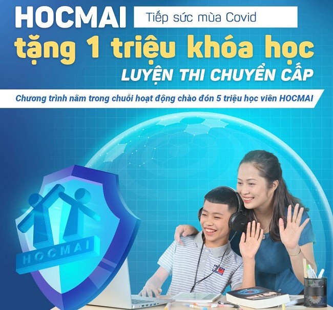 HOCMAI tặng 1 triệu khóa học trực tuyến cho học sinh cuối cấp ôn thi (Ảnh: HOCMAI)