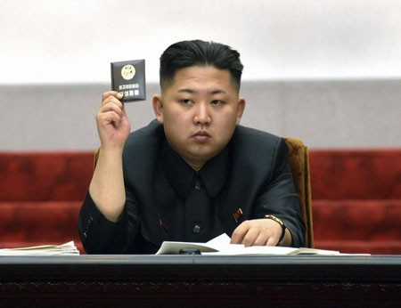 Nhà lãnh đạo Kim Jong-un tại kỳ họp của Hội nghị nhân dân tối cao ngày 13/4.