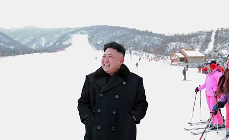 Nhà lãnh đạo Triều Tiên Kim Jong-un thăm khu nghỉ dưỡng trượt tuyết đèo Masik hồi cuối năm ngoái.
