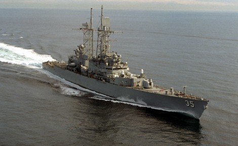 Tàu khu trục tên lửa USS Truxton của hải quân Mỹ.