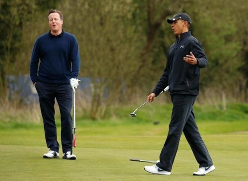 Obama đọ tài với Cameron trên sân golf