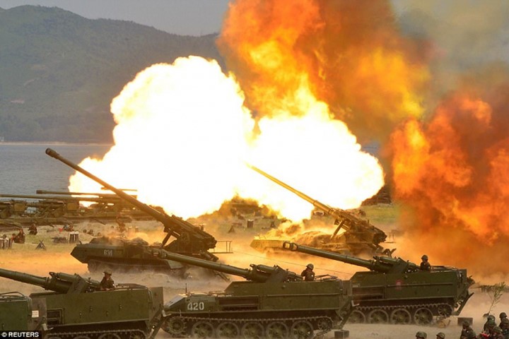 Hơn 300 khẩu pháo đã được Triều Tiên bắn ra trong cuộc tập trận

