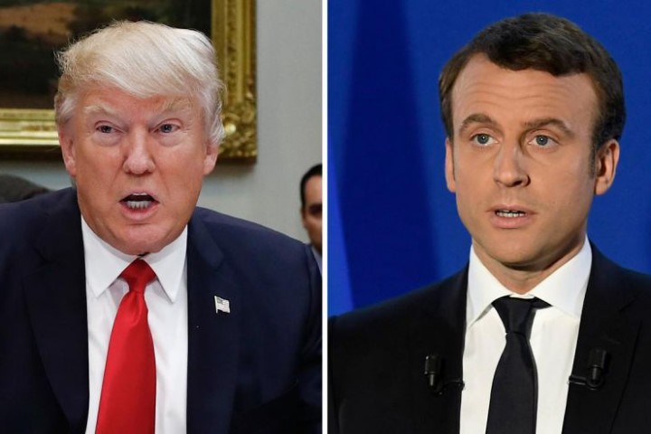 Tổng thống Mỹ Donald Trump (trái) và người đồng cấp Pháp Emmanuel Macron. Nguồn: Fox News