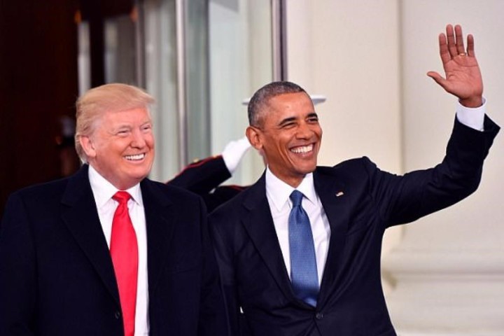 Hai ông Trump (trái) và Obama trong ngày ông Trump nhậm chức 20-1. Ảnh: GETTY IMAGES

