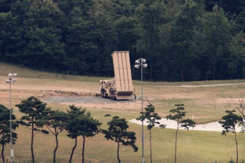 Thiết bị đánh chặn của Hệ thống phòng thủ tên lửa tầm cao THAAD tại Seongju, Hàn Quốc ngày 31/6/2017 