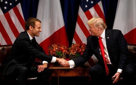 Tổng thống Pháp Emmanuel Macron và Tổng thống Mỹ Donald Trump