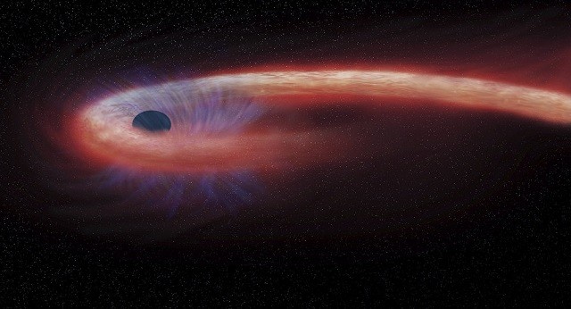 Hình minh họa của NASA cho thấy một hố đen đang nuốt một ngôi sao .