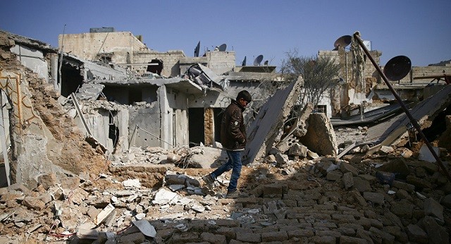 Cảnh đổ nát ở Douma, Syria