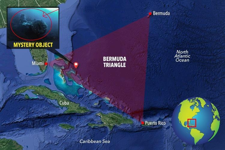 Nơi phát hiện vật thể lạ khổng lồ tại Tam giác quỷ Bermuda