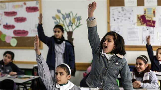 Trẻ em Palestine học tại một trường học của UNRWA