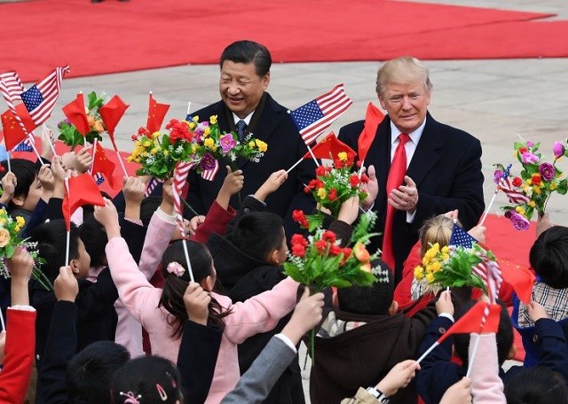 Chủ tịch Trung Quốc Tập Cận Bình và Tổng thống Mỹ Donald Trump tại Bắc Kinh ngày 9/11/2017