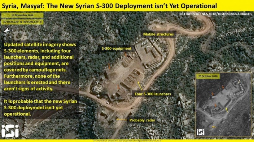 Hình ảnh vệ tinh cho thấy vị trí của hệ thống phòng thủ S-300 tại Syria