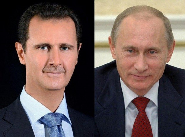 Tổng thống Assad (trái) và Tổng thống Putin