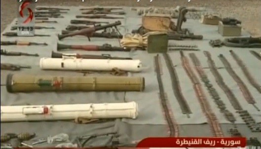 Số vũ khí quân đội Syria thu giữ được ở Al-Quneitra