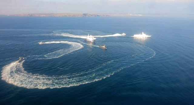 Một số tàu Ukraine đang hướng về eo biển Kerch