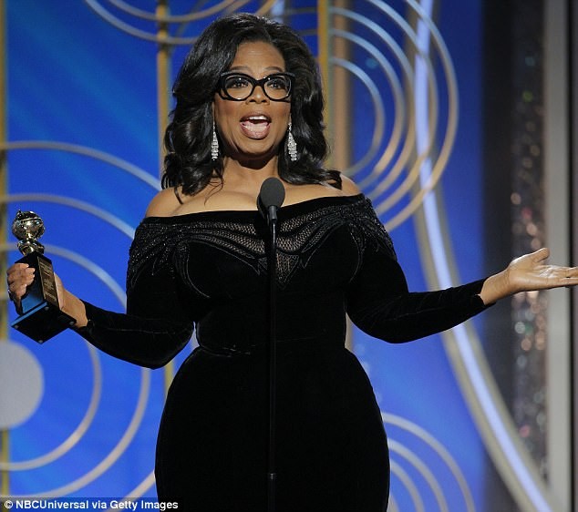 Oprah có bài phát biểu vô cùng ấn tượng khi nhận giải thưởng quả cầu vàng