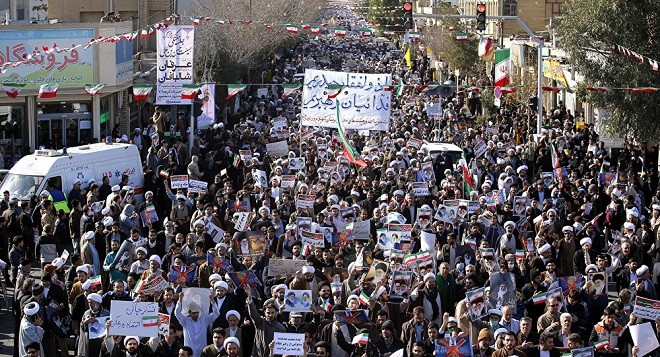 Cuộc biểu tình ủng hộ chính phủ tại thành phố Qom - cách Thủ đô Tehran của Iran 130km - vào ngày 3/1 vừa qua