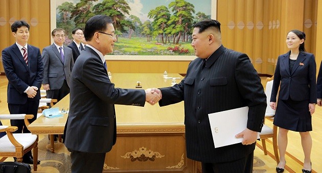 Cuộc gặp gỡ của lãnh đạo Triều Tiên với ông Chung Eui-yong - Giám đốc Văn phòng An ninh Quốc gia Hàn Quốc