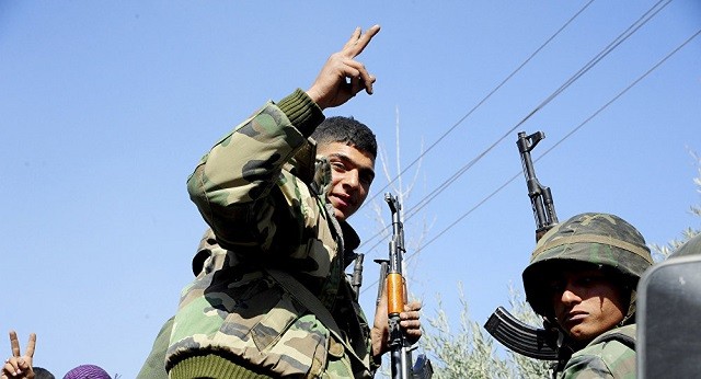 Binh lính chính phủ Syria mừng chiến thắng ở Đông Ghouta