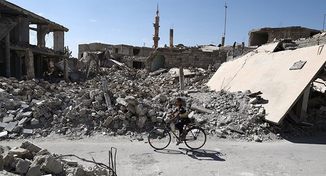 Cảnh đổ nát ở Douma, Syria