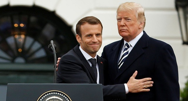 Tổng thống Pháp Emmanuel Macron và Tổng thống Mỹ Donald Trump