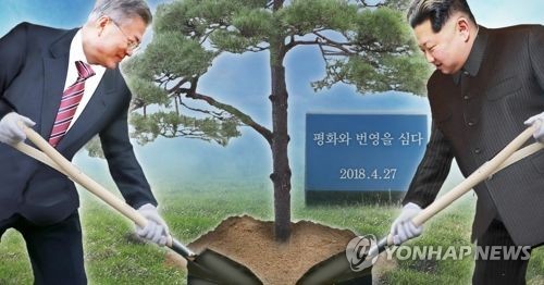 Hình ảnh các nhà lãnh đạo 2 nước trồng cây thông