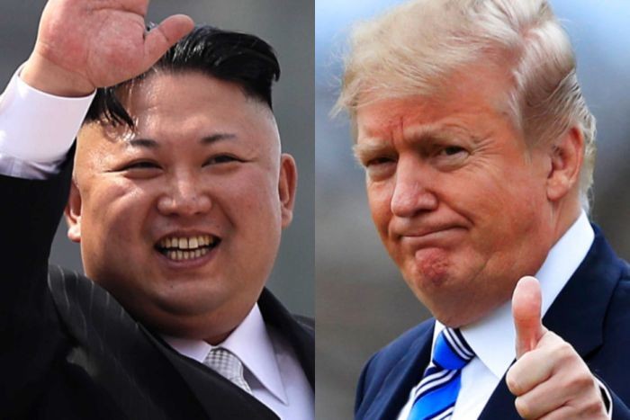 Lãnh đạo Triều Tiên Kim Jong-un và Tổng thống Mỹ Donald Trump (phải)