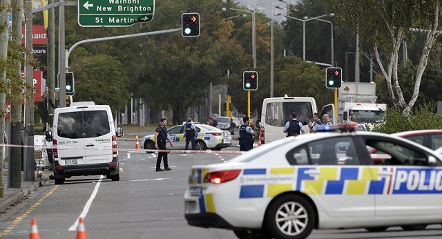 Lực lượng cảnh sát có mặt tại khu vực xảy ra vụ xả súng ở Christchurch, New Zealand