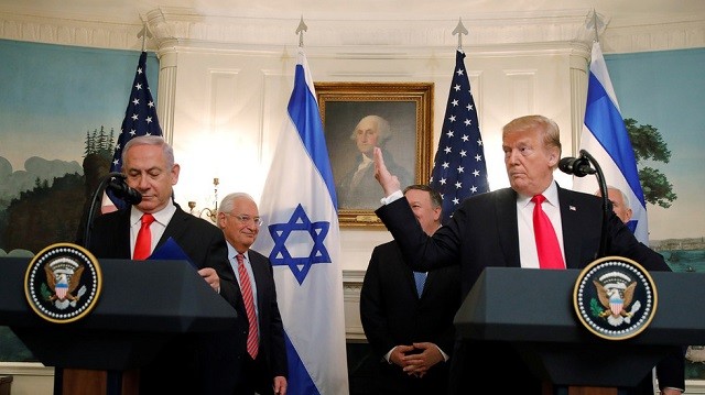 TT Trump và Thủ tướng Netanyahu tại buổi ký kết công nhận cao nguyên Golan của Israel