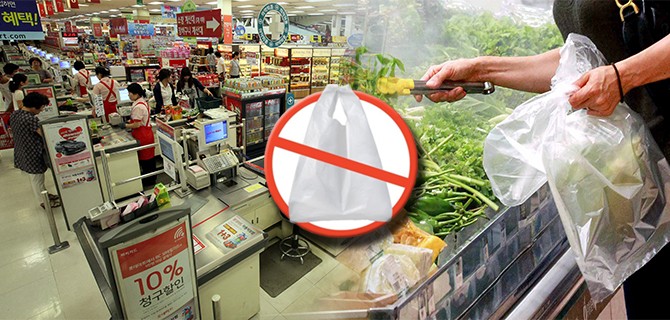 Hàn Quốc cấm dùng túi nilon dùng một lần tại các cửa hàng, siêu thị có diện tích lớn hơn 165 mét vuông