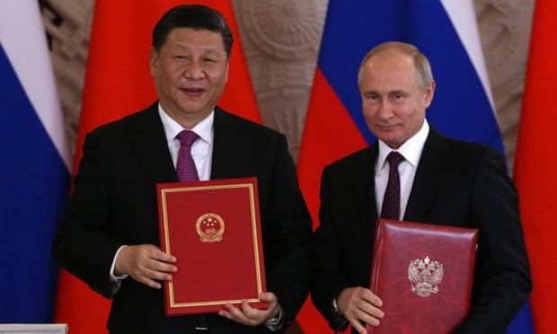 Chủ tịch Trung Quốc Tập Cận Bình và TT Nga Vladimir Putin.