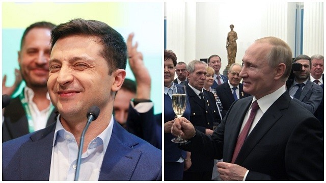  TT Nga Putin và TT Ukraine Zelensky (trái)