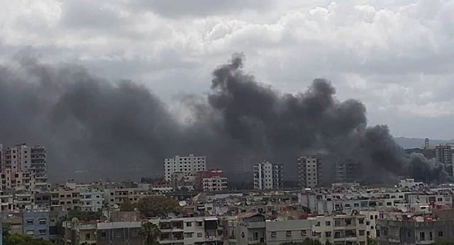 Quang cảnh sau một vụ nổ ở Latakia, Syria