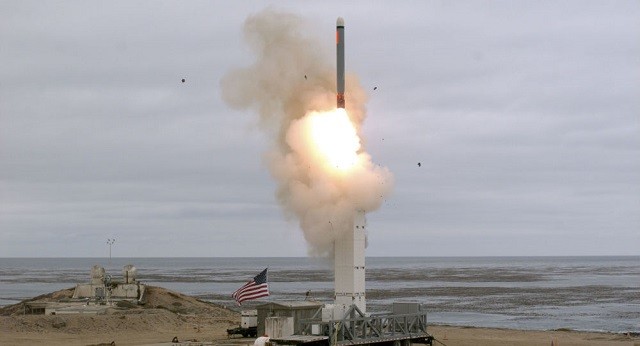 Mỹ thử tên lửa đạn đạo tầm xa tại California ngày 18/8 (Ảnh: Bộ Quốc phòng Mỹ)