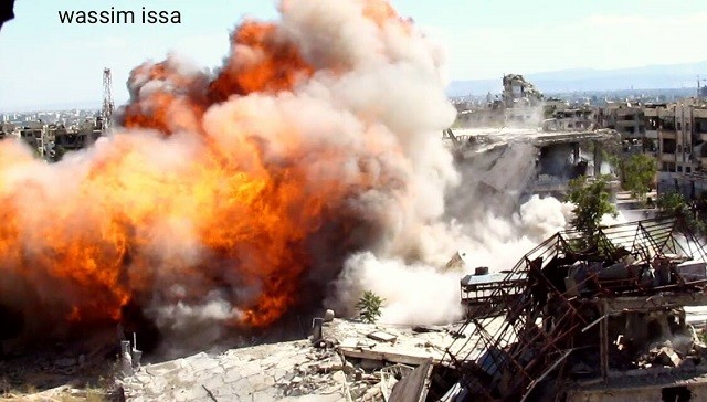 Đường hầm của chiến binh ở Syria bị đánh sập.