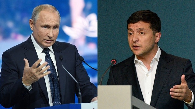 TT nga Putin và TT Ukraine Zelensky (phải).
