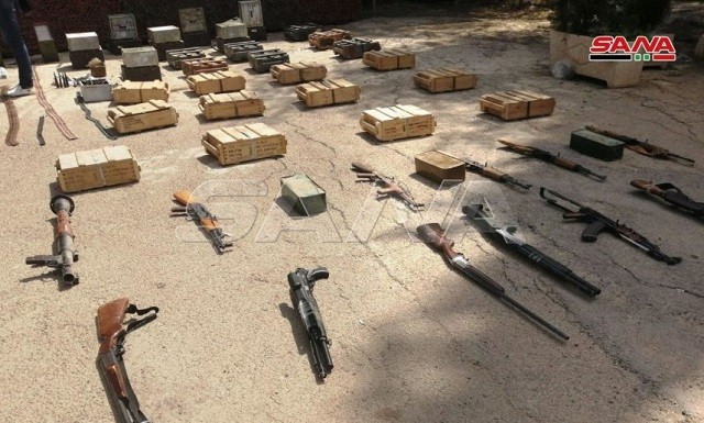 Số vũ khí Quân đội Syria mới thu giữ được.
