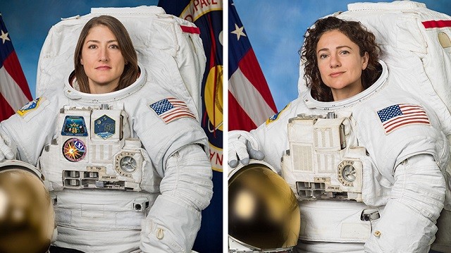 Phi hành gia Christina Koch (trái), 40 tuổi và Jessica Meir, 42 tuổi (Ảnh: NASA)