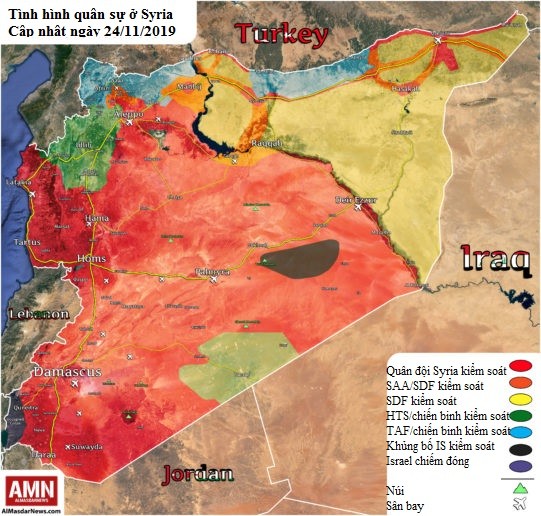 Bản đồ chiến sự tháng 11 ở Syria