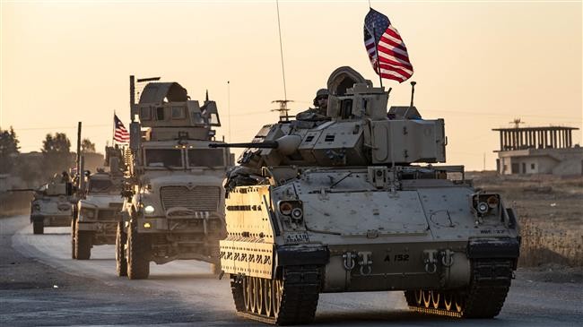 Đoàn xe quân sự Mỹ ở Syria.