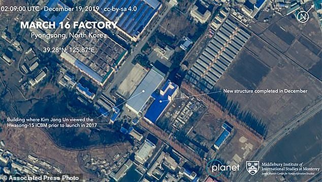 Hình ảnh vệ tinh cho thấy việc xây dựng một cơ sở mới tại một nhà máy sản xuất thiết bị quân sự.