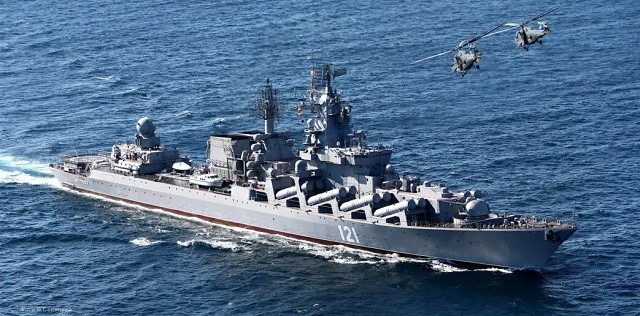 Tàu tuần dương tên lửa Moskva của Nga thuộc Hạm đội Biển Đen.