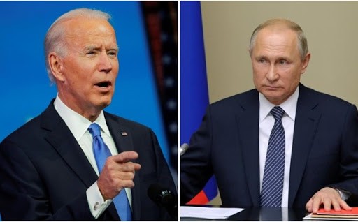 Tổng thống Mỹ Joe Biden và người đồng cấp Nga Putin (phải).