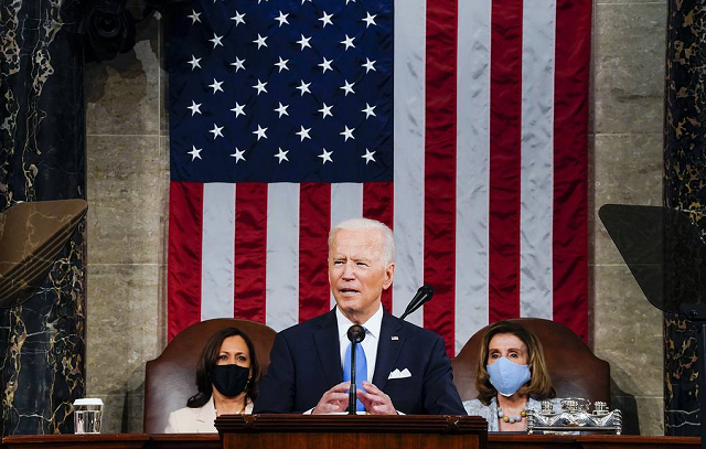 Tổng thống Joe Biden phát biểu trước Quốc hội Mỹ.