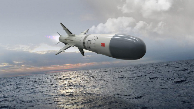 Một tên lửa chống hạm của Thổ Nhĩ Kỳ.
