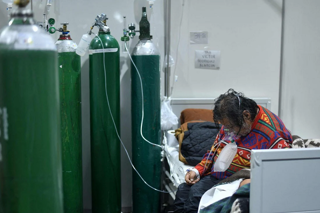Một bệnh nhân Covid-19 ở Peru.