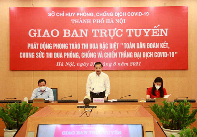 Chủ tịch UBND TP Hà Nội Chu Ngọc Anh phát động phong trào thi đua đặc biệt “Toàn dân đoàn kết chung  sức thi đua phòng, chống và chiến thắng dịch Covid-19”.